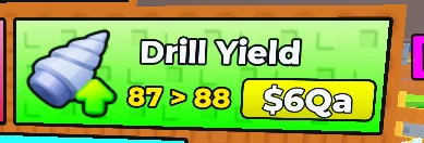 A close crop of the Sell Ores Drill Yield upgrade.