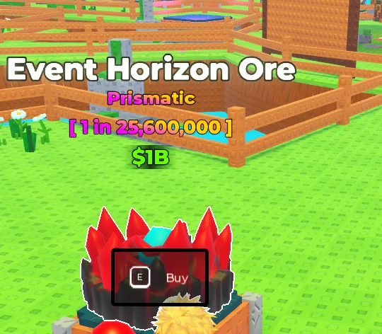An Event Horizon Ore card in the Sell Ores world.