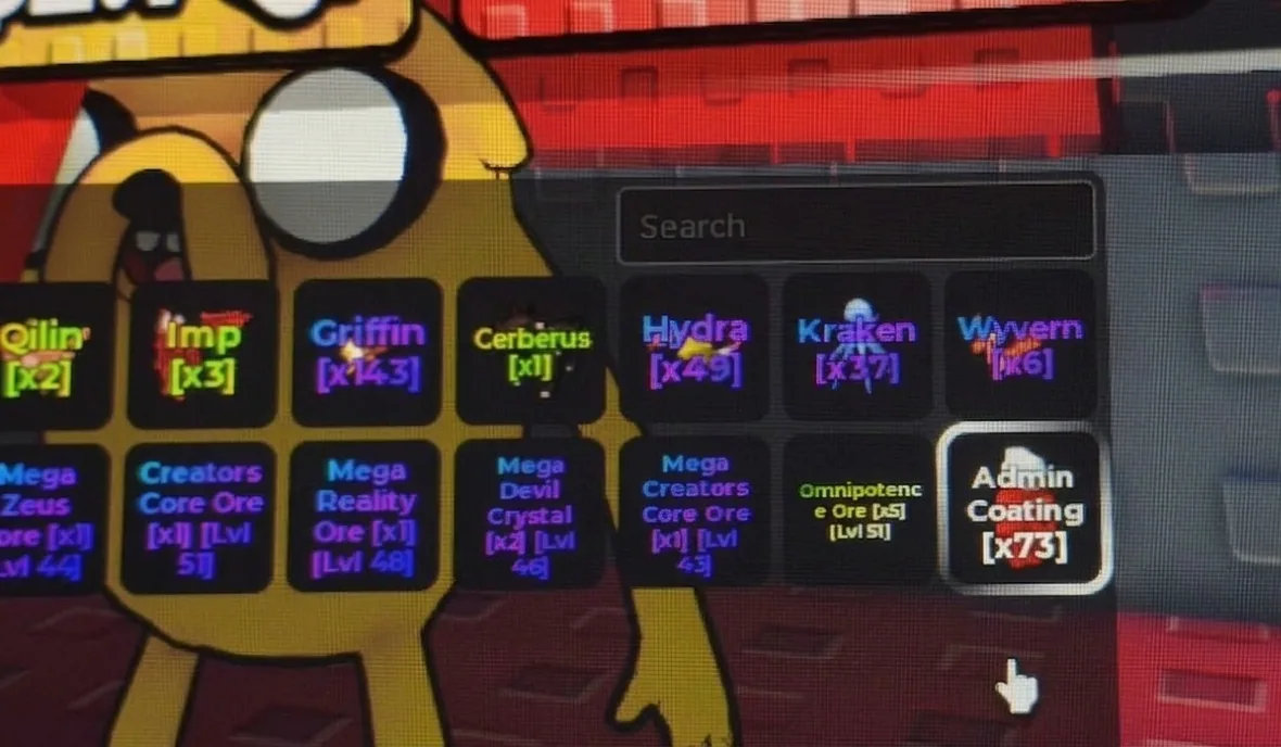 A colorful section of the Sell Ores pet index.