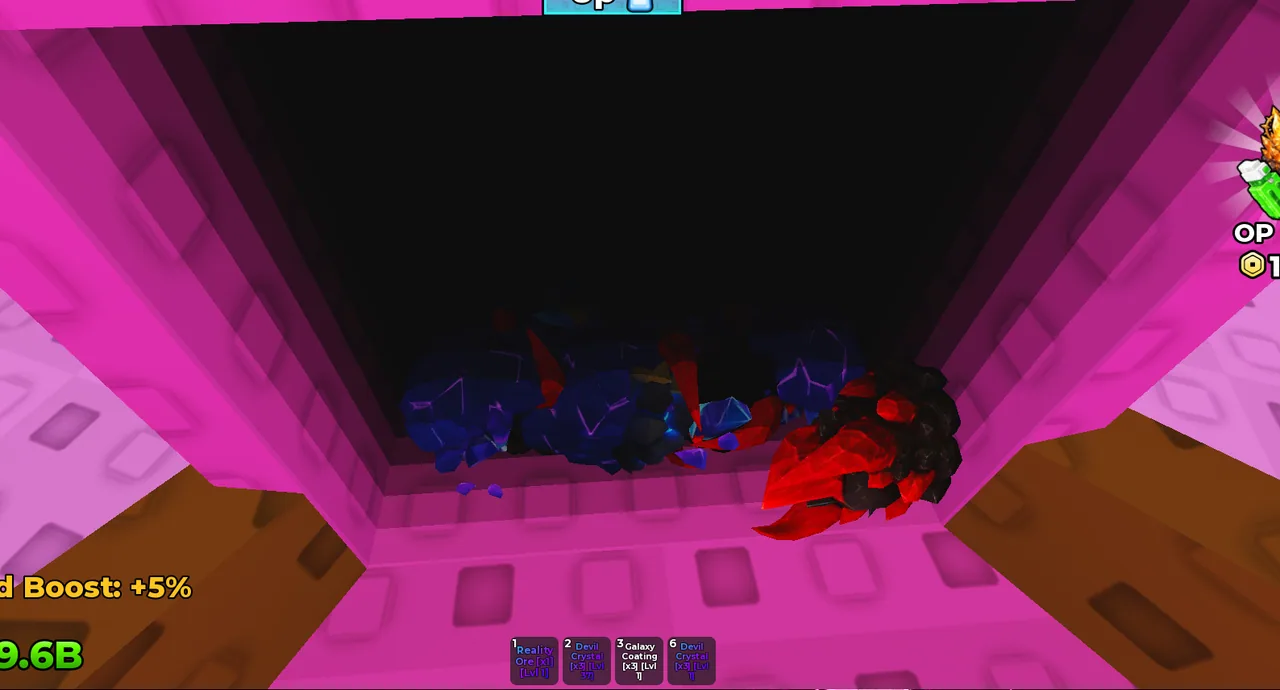 A player inside a purple-lit Sell Ores mining area.
